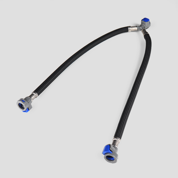 Doppelköpfiger geflochtener Metallschlauch