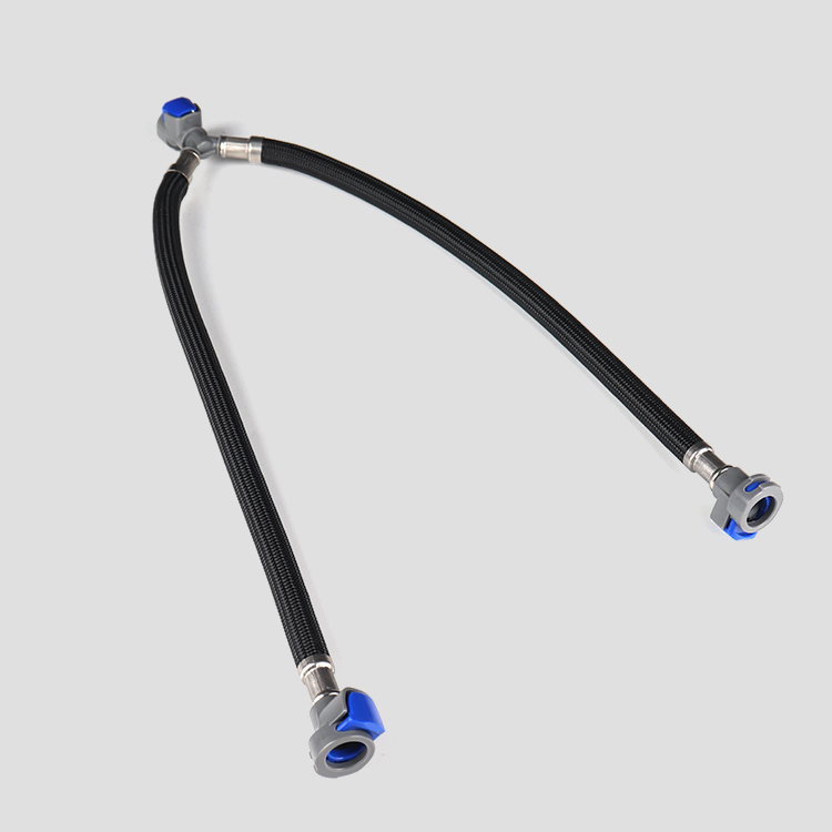 Doppelköpfiger geflochtener Metallschlauch